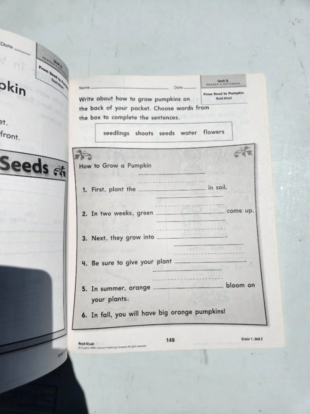 Journeys Reader's Notebook Volume 1 Grade 1 1st Grade Workbook Literature Readin